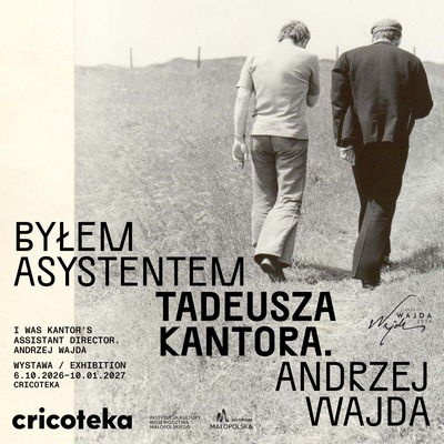 Event poster:  Byłem asystentem Tadeusza Kantora. Andrzej Wajda 